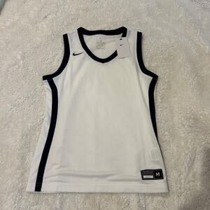 Nike NWT Womens White/Navy Sleeveless Basketball Shirt Size Medium